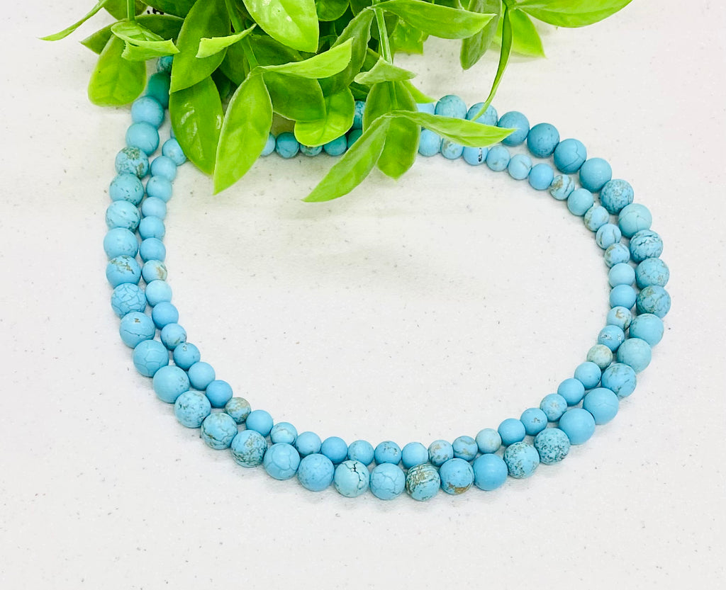 Matte Blue Magnesite Beads