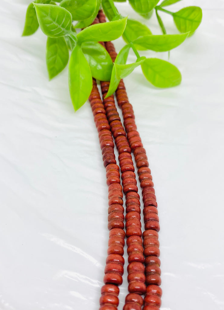 Red Stain Swirl Beads