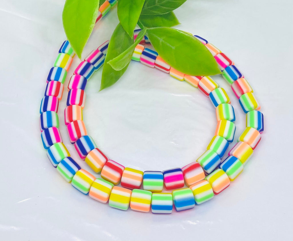 Multicolored Lines Polyclay Tube