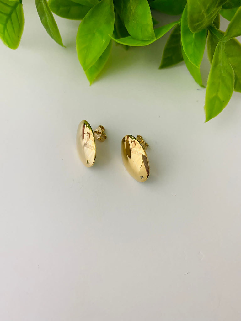 Oval Gold Plated Earring