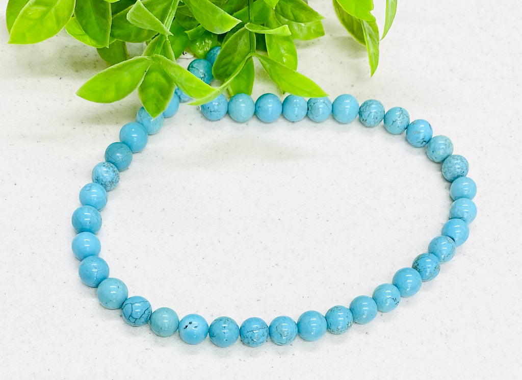 Glossy Blue Magnesite Beads