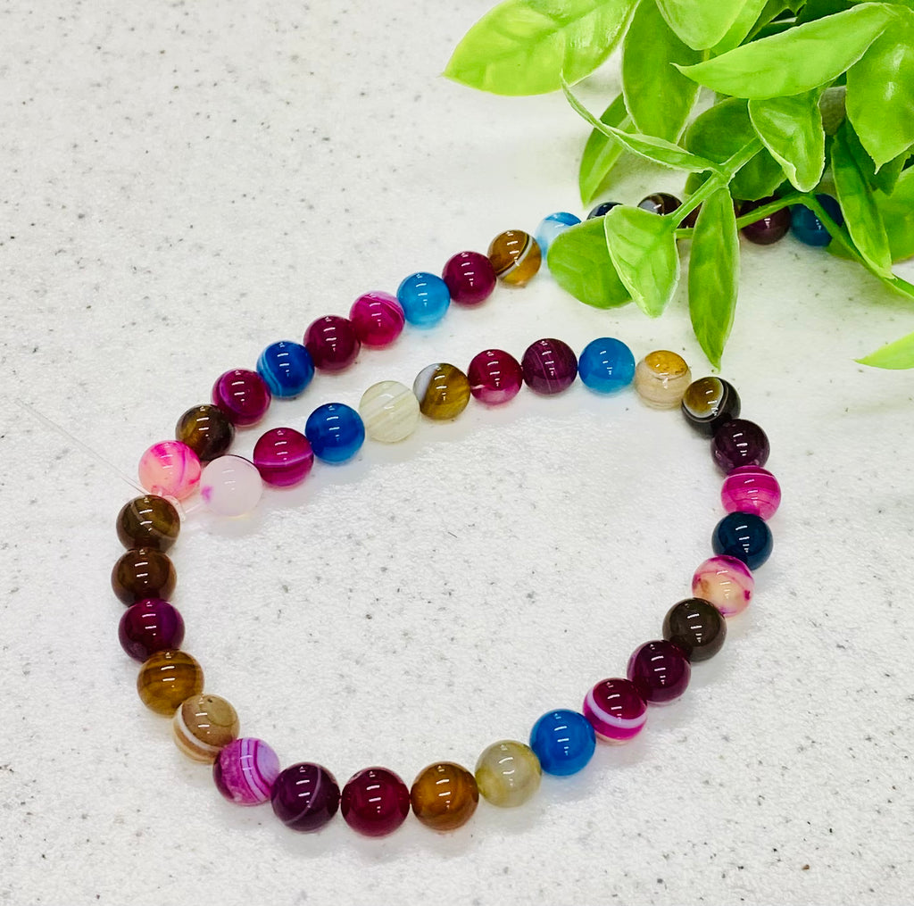 Colorful Round Agatha Beads