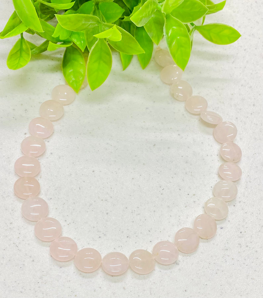 Round Flat Rose Quartz